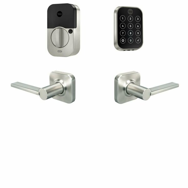 Yale Real Living Yale Assure Lock 2 Bundle with Key Free Touchscreen Wi Fi Deadbolt, Valdosta Lever Passage, and BYRD450WF1VL619